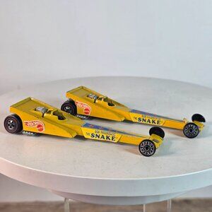 Hot Wheels Redline 1970s Vintage Don Prudhomme "The Snake" Dragster Pair Die-Cas
